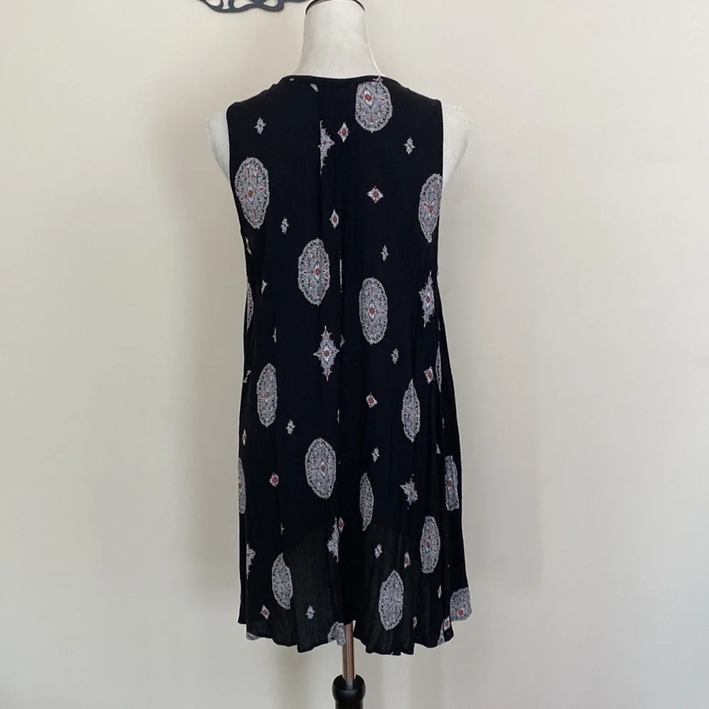 Free People Button Neck Tunic Mini Dress
